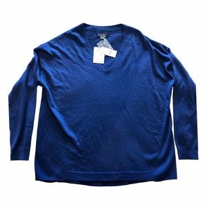 NWT Lord & Taylor Blue V-Neck Sweater